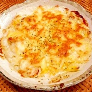 白菜とホタテの☆スパゲッティグラタン